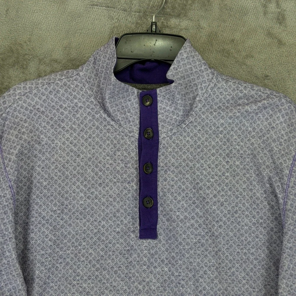Robert Graham Pullover Mens XL Classic Fit Purple Geometric Button-Down EUC